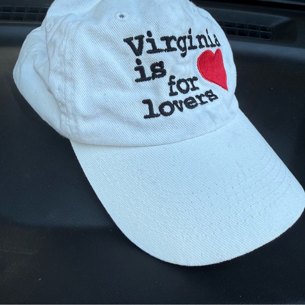 White Cap with Red Heart Embroidery